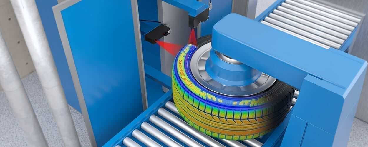LMI Gocator 3D-Bildverarbeitung Automotive Einsatzgebiet Inspektion Autoreifen Rundlauf- und Seitenschagpruefung LMI Gocator 3D-Bildverarbeitung Automotive Einsatzgebiet Inspektion Autoreifen Rundlauf- und Seitenschagpruefung