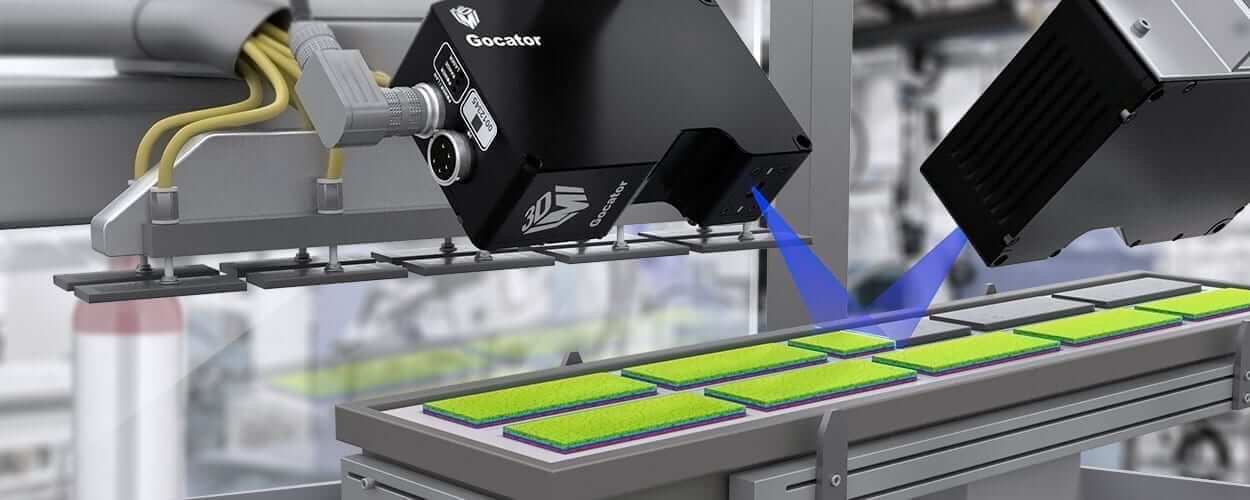 LMI Gocator 3D-Bildverarbeitung Elektronikindustrie Einsatzgebiet Inspektion Batterien von Mobiltelefonen LMI Gocator 3D-Bildverarbeitung Elektronikindustrie Einsatzgebiet Inspektion Batterien von Mobiltelefonen