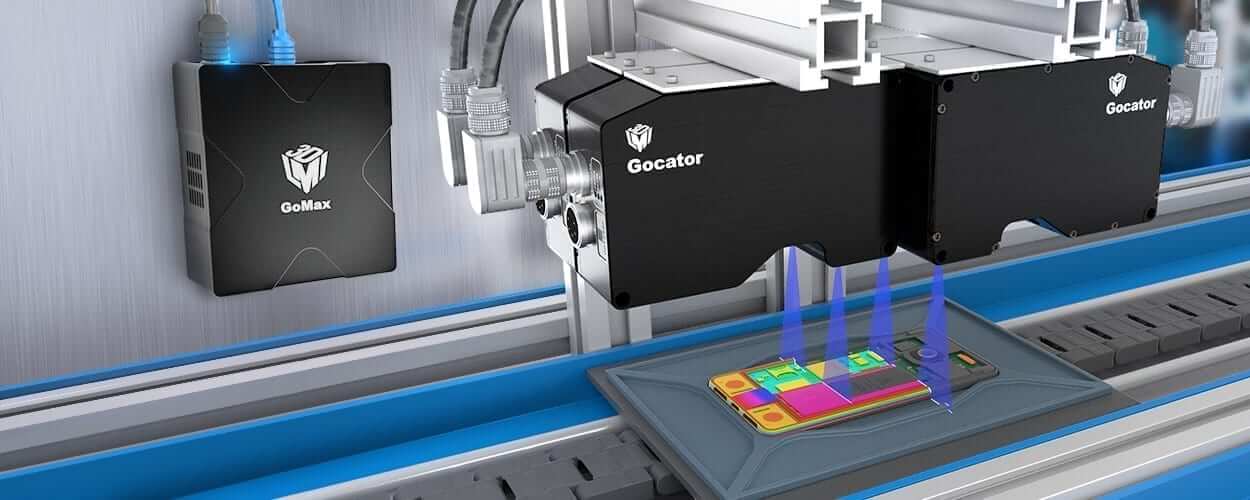 LMI Gocator 3D-Bildverarbeitung Elektronikindustrie Einsatzgebiet Inspektion von Mobiletelefon Gehaeusen LMI Gocator 3D-Bildverarbeitung Elektronikindustrie Einsatzgebiet Inspektion von Mobiletelefon Gehaeusen